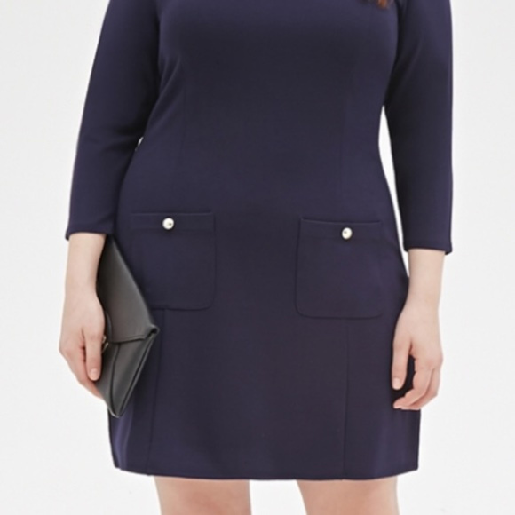 NWOT Navy Forever 21 1X Dress - Picture 4 of 7